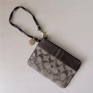 SOLD Y2k coach brown canvas monogram wristlet
